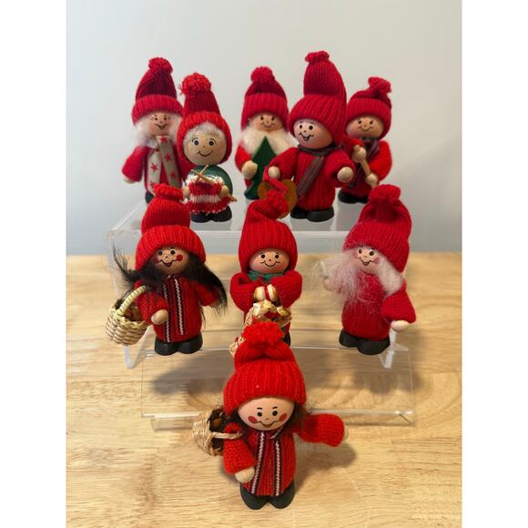 Lot of 9 Ljungstroms Of Sweden Tomte Wooden Figures Adorable Miniatures JL - Picture 2 of 13